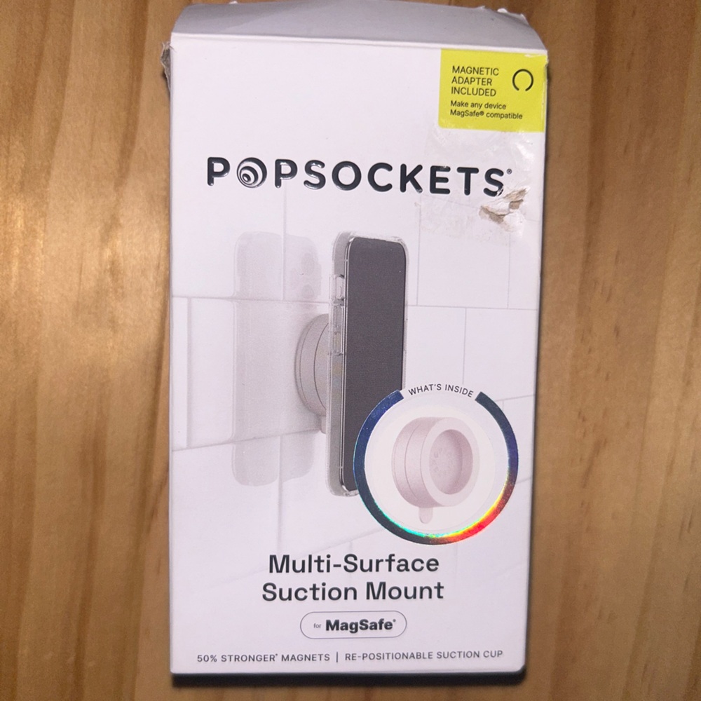 NEW PopSockets Multi-Surface Suction Mount - White